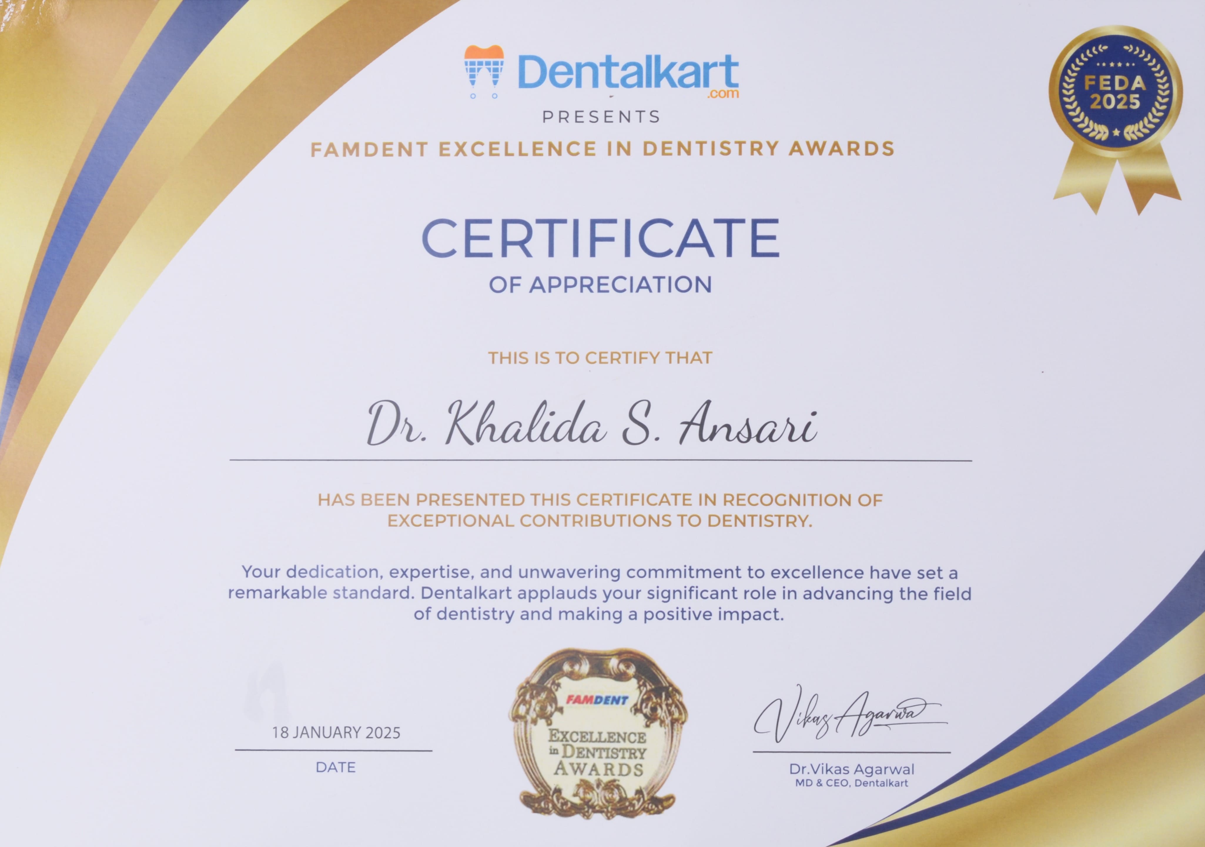 Exceptional Contributions to Dentistry