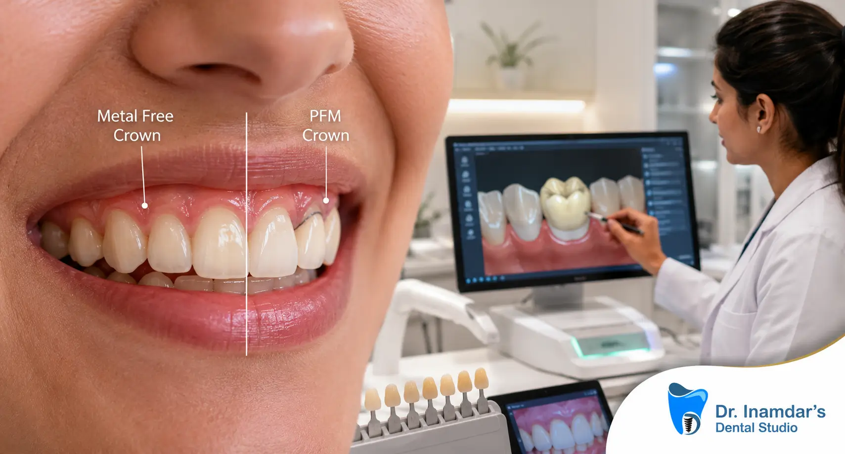Metal- Free vs PFM Crowns: Cost, Durability & Aesthetics Compared
